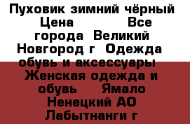 Пуховик зимний чёрный › Цена ­ 2 500 - Все города, Великий Новгород г. Одежда, обувь и аксессуары » Женская одежда и обувь   . Ямало-Ненецкий АО,Лабытнанги г.